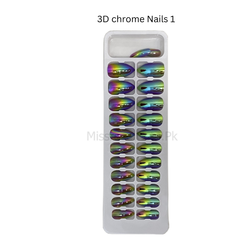 Miss Rose 3d chrome nails.