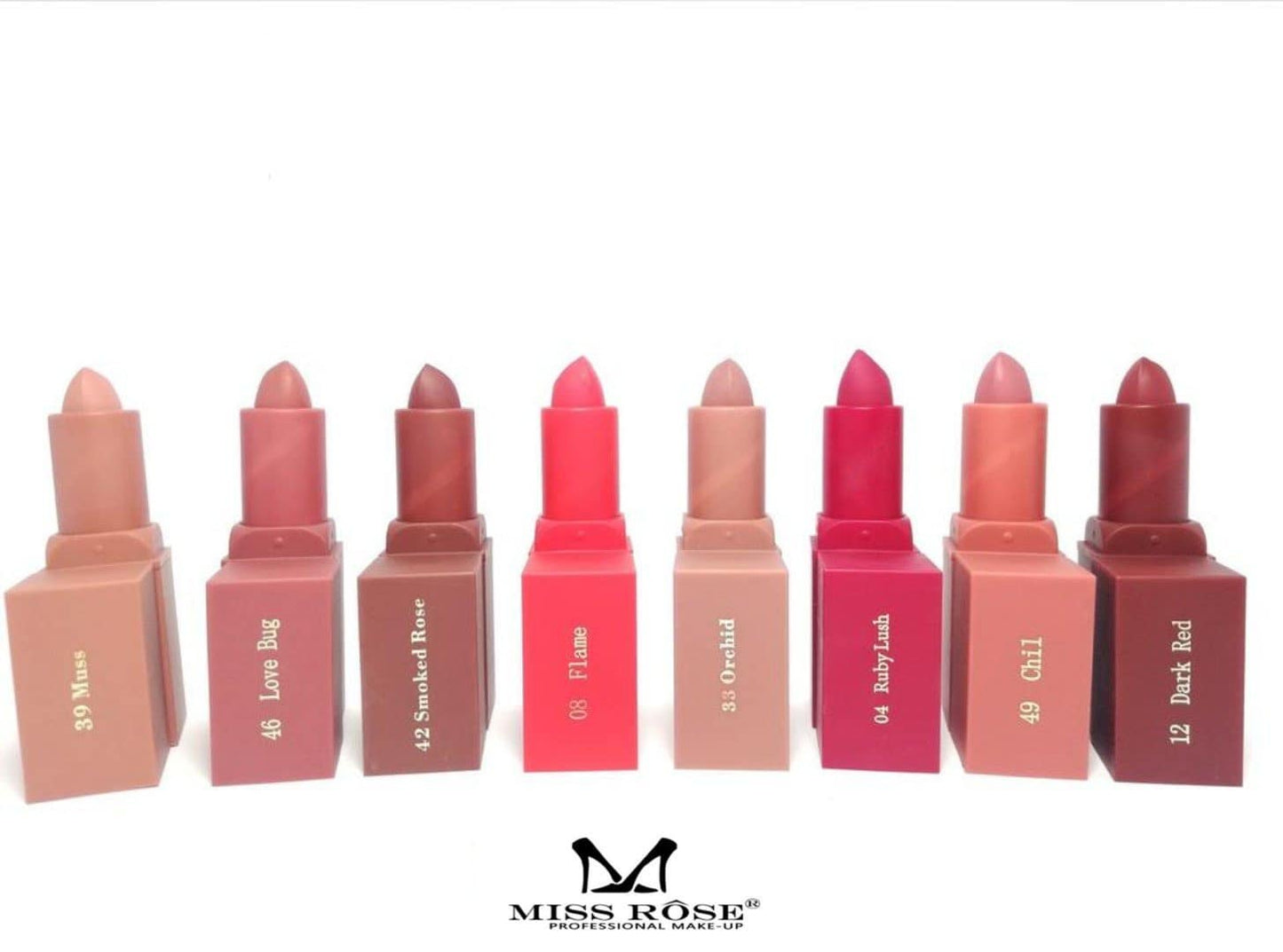 MISS ROSE Set of 8 Long Lasting Lipsticks