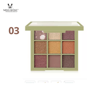 MISS ROSE 9 Colors Matte Pearlescent Powder Eyeshadow Palette