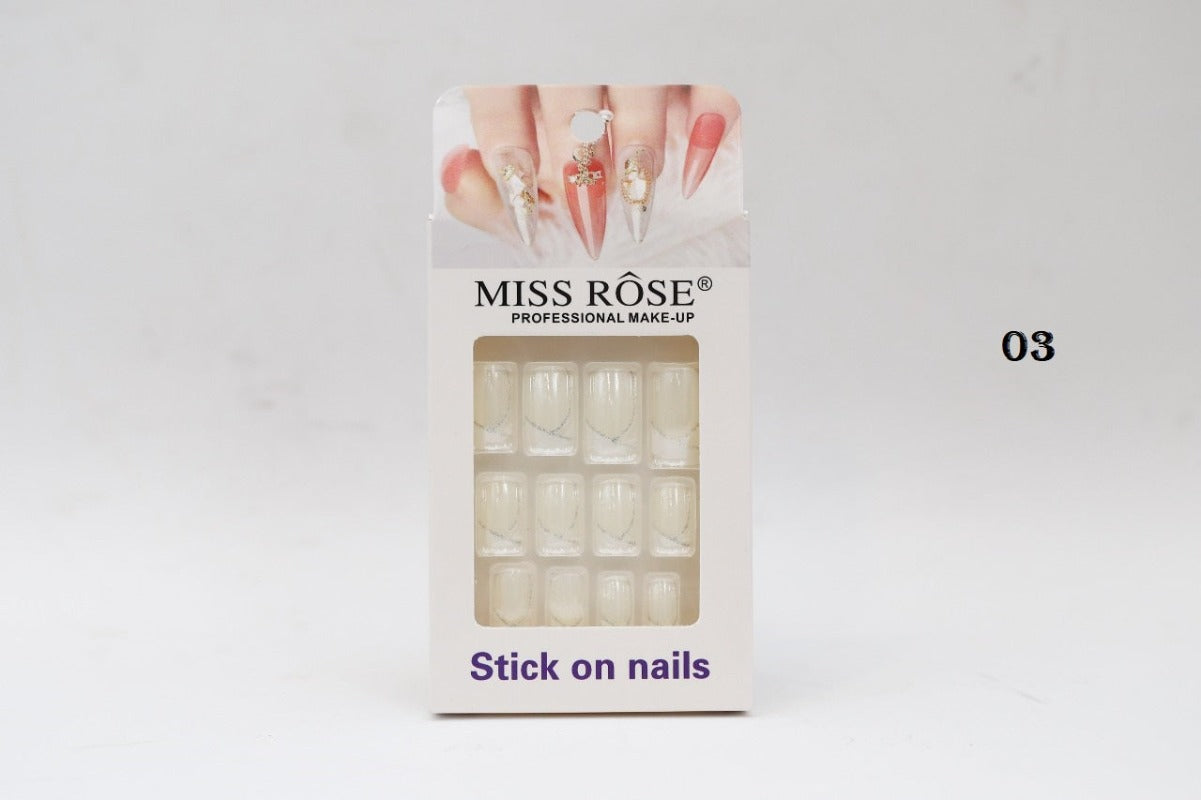 Missrose Stick on French Nails Pack  (NEW)