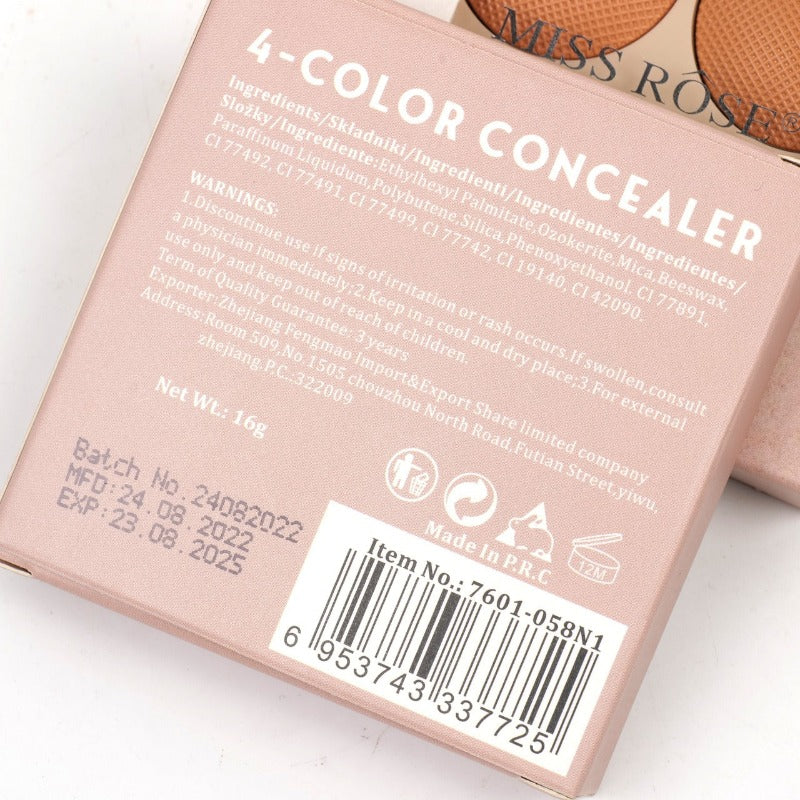 Miss Rose 4 Color Concealer Contour  palette