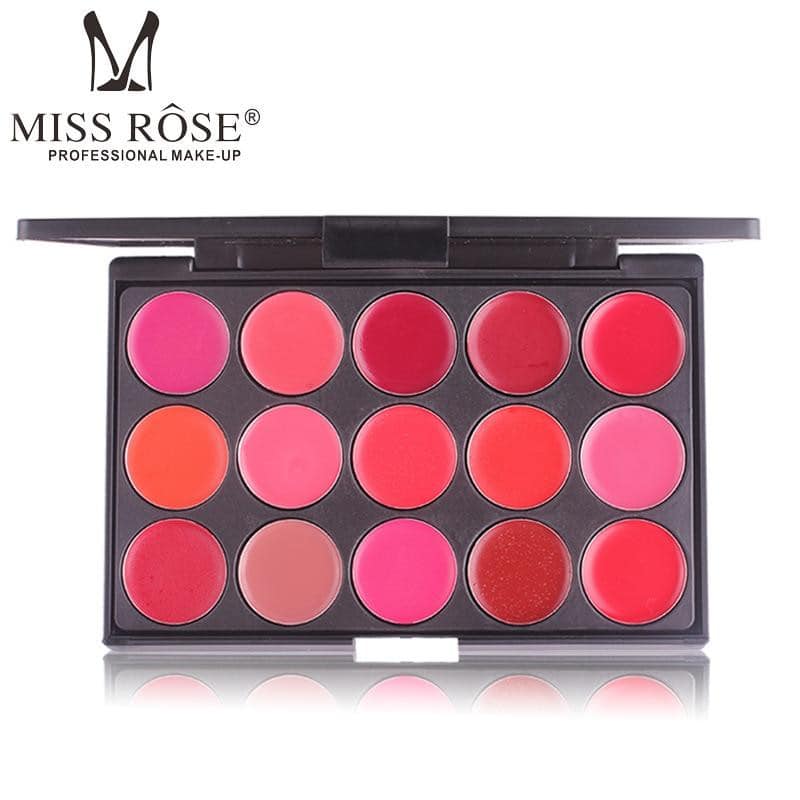 Miss Rose 15 Color Lipstick Matte Lip Cream Palette