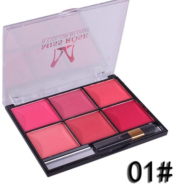 Miss Rose Makeup Blush Powder 6 Color Palette