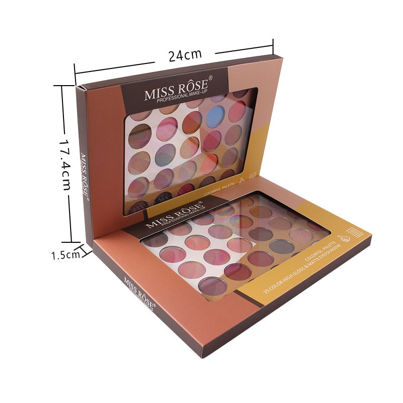 MISS ROSE 35 Color Matte Shimmer Fashion Eyeshadow Palette - M1