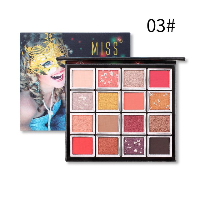 MISS ROSE Makeup 16 Color Pigment Eyeshadow Palette