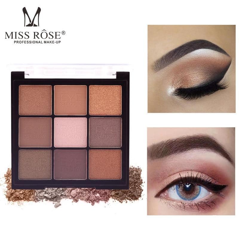 MISS ROSE 9 Color Pearlescent Matte Eyeshadow Palette