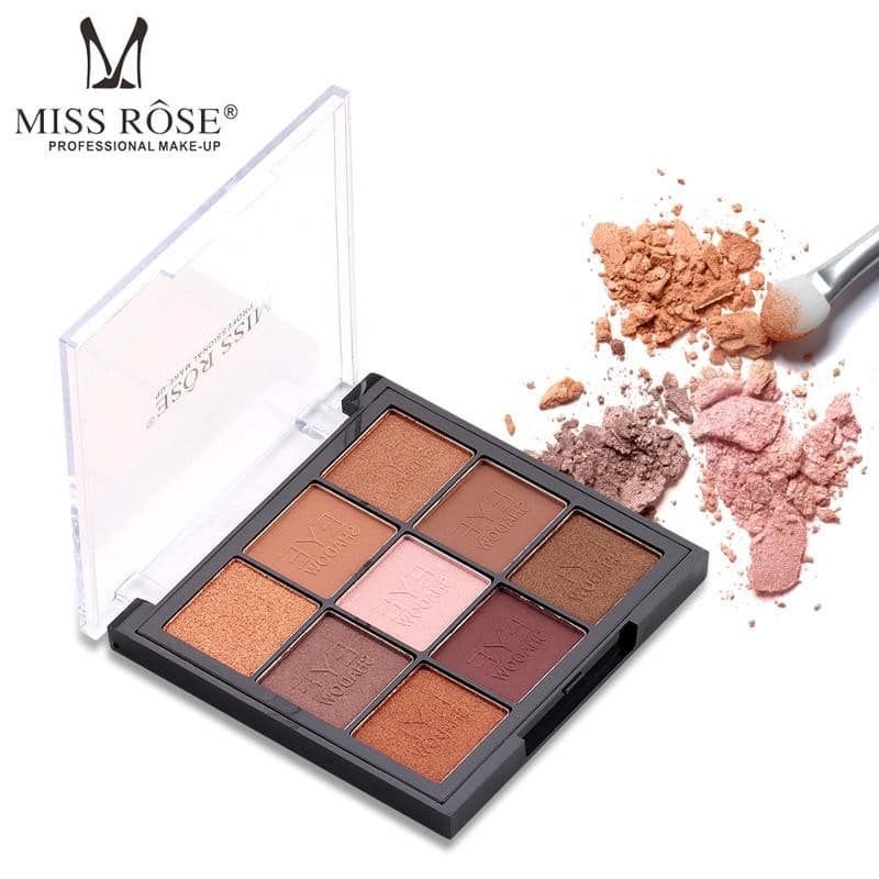MISS ROSE 9 Color Pearlescent Matte Eyeshadow Palette